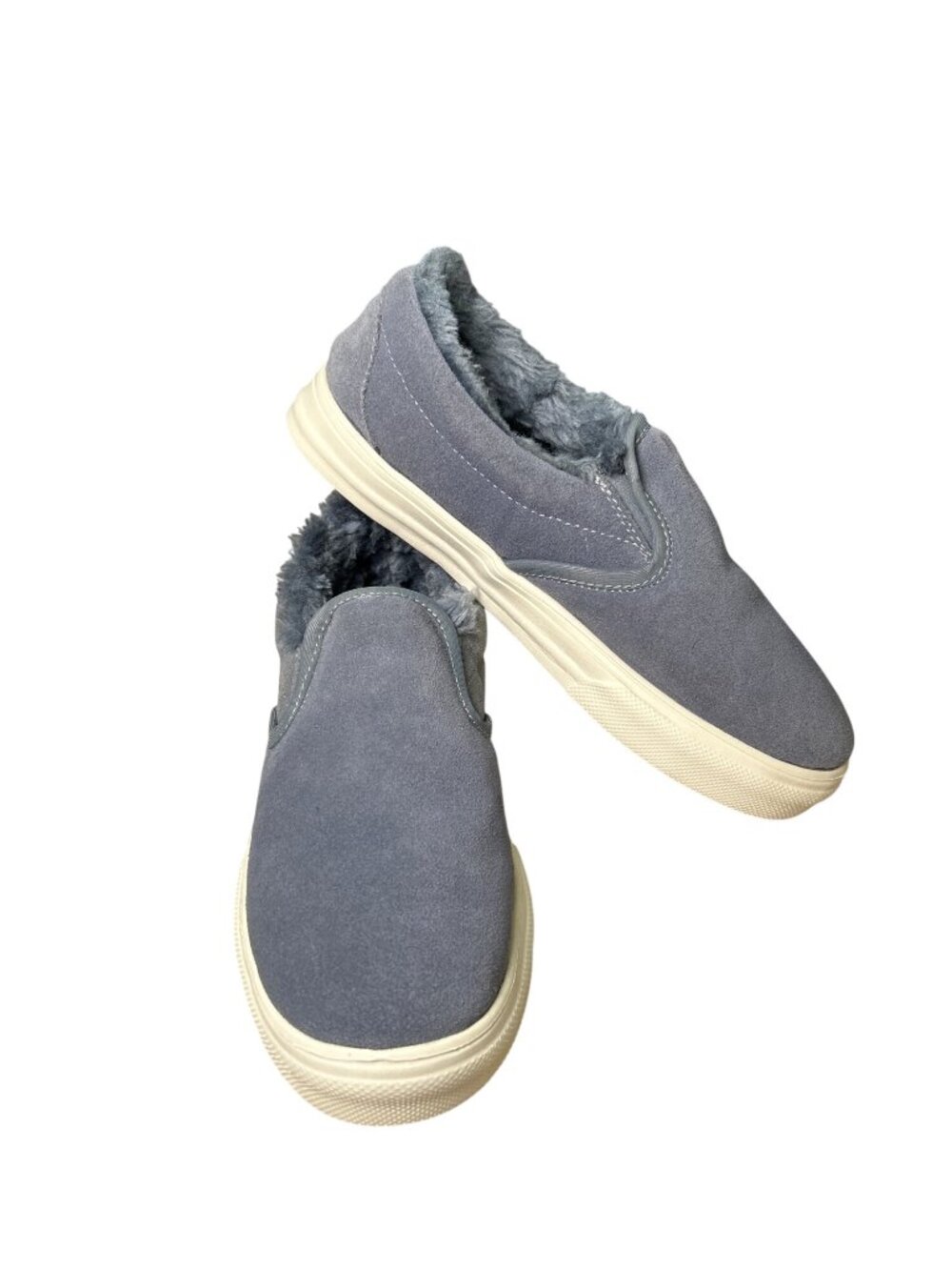 Minnetonka Wilder Cozy Suede Slip-On Shoes Women's 9 Faux Fur Gray Comfort